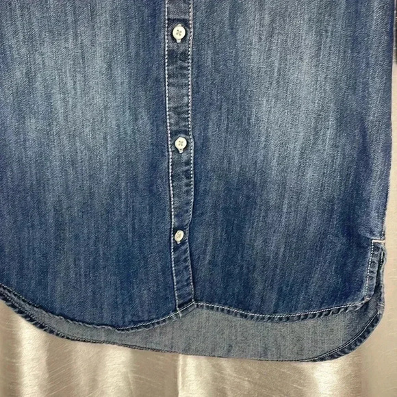 Old Navy Girl’s XL (14) Denim Button Down Long Sleeve Shirt Dress - Picture 3 of 8